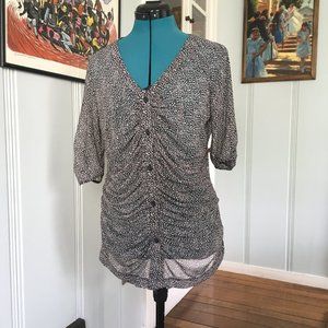 CAbi button up rushed center top L